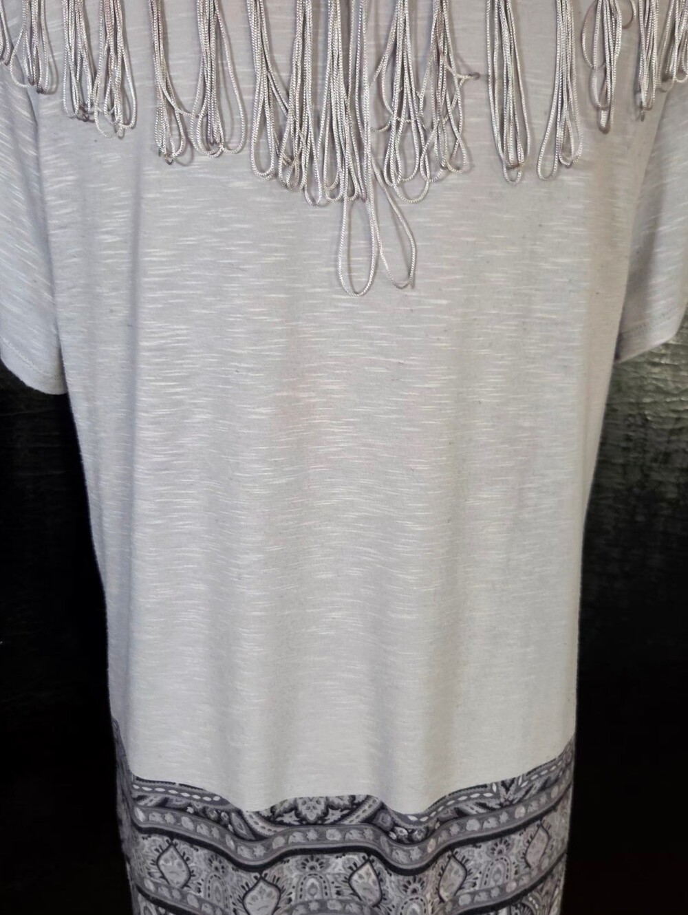 One World Live & Let Live Gray Space Dye Scarf Top Set M - Picture 12 of 16